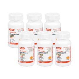 Rugby Ultra Strength Simethicone Gas Relief 180 mg - Maximum Gas Relief for Adults - May Help with Symptoms of Flatulence, Bloating, Gas Fullness - 60 Softgels (6 Pack)