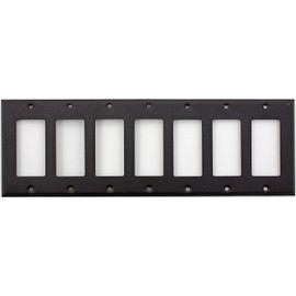 Black 7 Gang GFI/Rocker Wall Plate