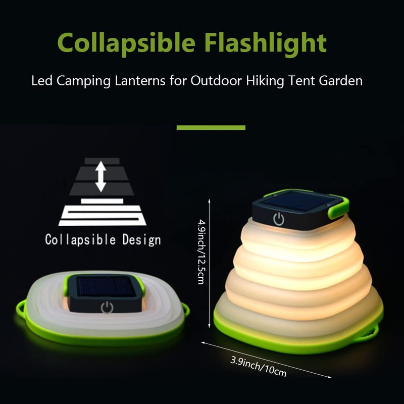 Cikonielf LED Solar Camping Lantern Foldable Portable LED Camping Lamp