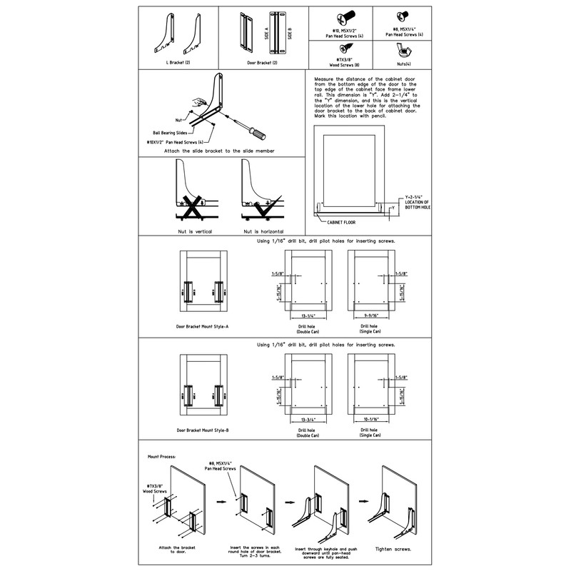 Hardware Resources Door Mount Kit for CAN-EBM Series, Polished Chrome