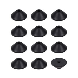TUKEVA Pack of 12 Attachment Conical Rubber Seal M6 Toilet Bolts Rubber Washers Conical Rubber Washers for Toilet Bolts Seals for Toilet Container to Bowl Bolt (Black, 6 mm)