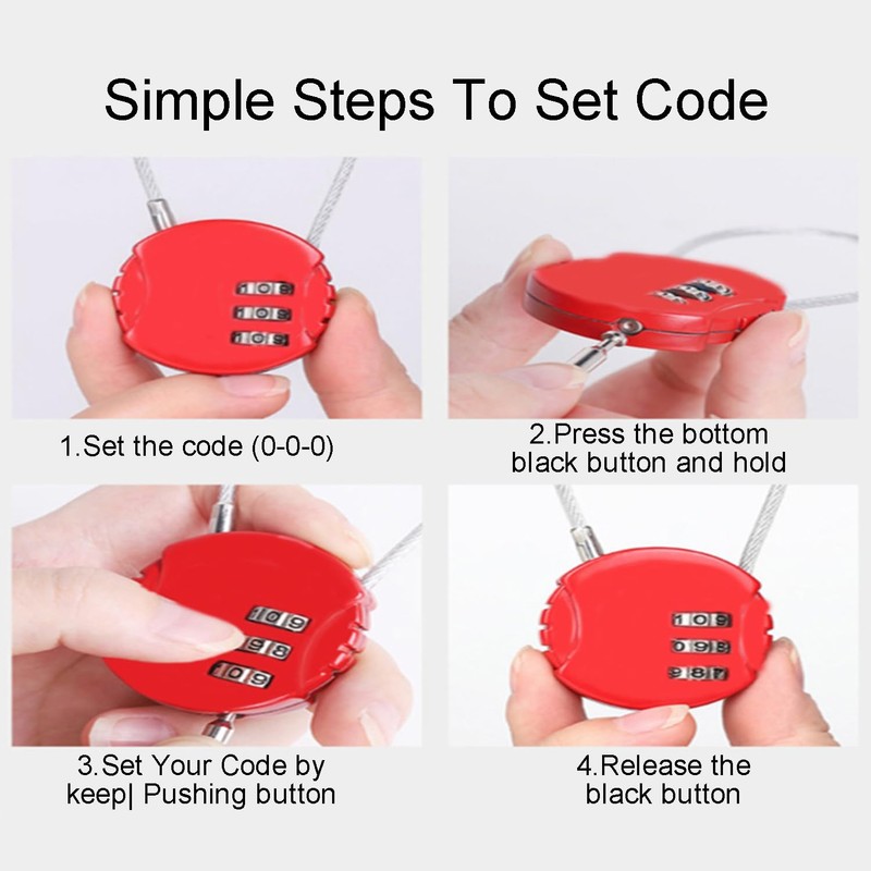 JDXun Combination Lock, Luggage Lock, Suitcase Lock, Combination Lock, Padlock,