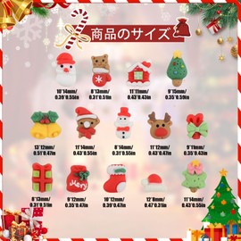 クリスマス ネイルパーツ 100個セット 3Ｄ 立体 可愛い サンタクロース クリスマスツリー トナカイ 雪だるま 雪の結晶 ベル ジェルネイル レジン用 ジュエリーパーツ ネイルアート ハンドメイド デコパーツ ランダム形 (A)