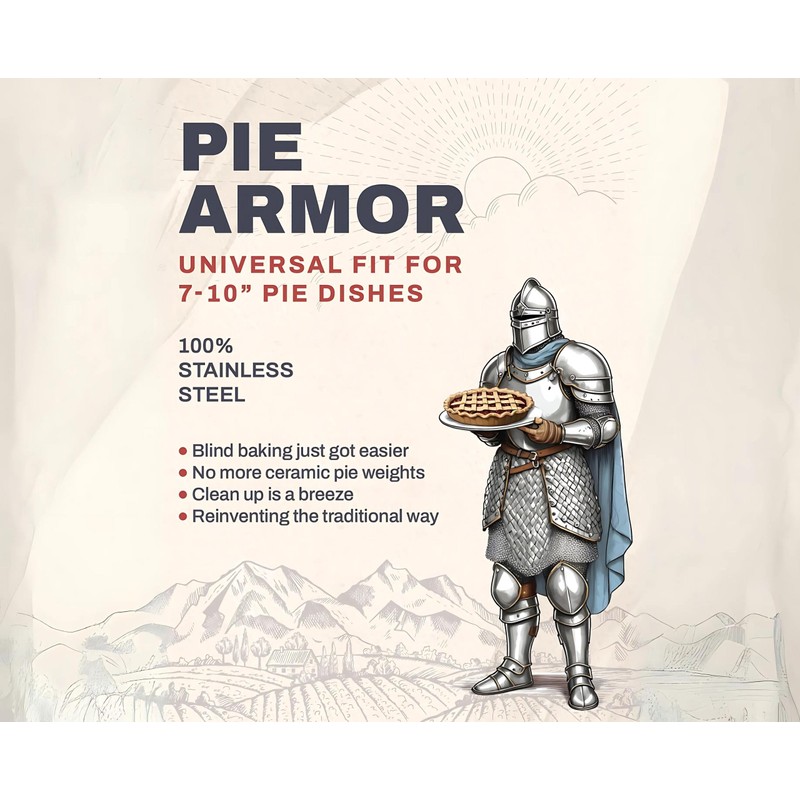 BakeBarn Pie Armor, Universal Fit Pie Weight for 7-10 inch