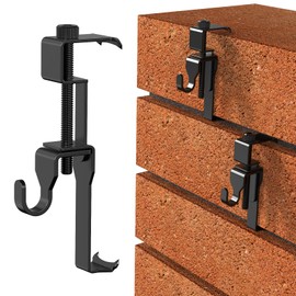 Lewufe Stainless Steel Brick Wall Clips, Brick Hooks Clamp Outdoor Heavy Duty 1-3/4" to 2-1/2" Brick Hook Brick Hangers No Drill, 6 Packs