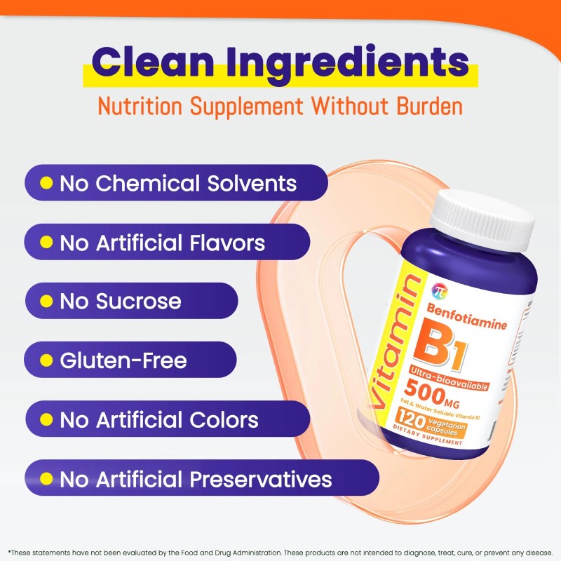 π Vitamin B1 Thiamine 500mg - Supports Energy Metabolism, Nervous