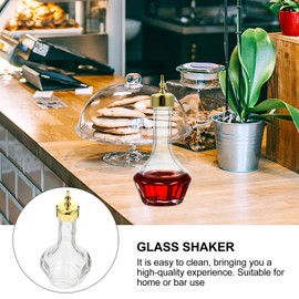 FAVOMOTO Wine Mixer Shaker Glass Bitters Bottle Professional Japanese Bitters Dasher Dasher Top Decorative Bottle Cocktail Bartending Supplies for Home Kitchen Bar Golden Bitter Dropper Bottle