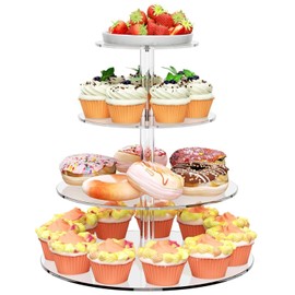 LATERN 4 Tier Round Acrylic Cupcake Stand