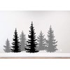 Pine Tree Branches Forest Winter Deer Silhouette Wall Decal Sticker