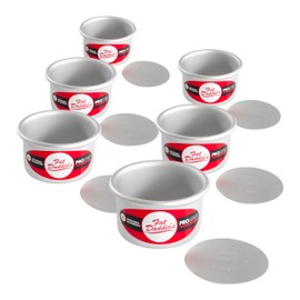 Fat Daddio's PCC-32CASE Anodized Aluminum Round Cheesecake Pans, 6 Piece Set, 3 x 2 Inch