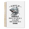 Welshower Coastal Beach Ocean Shark Inspirational Spiral Notebook Journal, Gifts