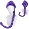 RightOn Purple Braided Wig Long Straight Purple Braid Wig for