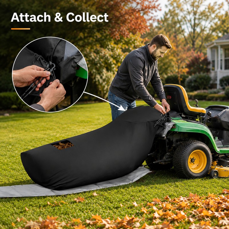 Heavy Duty Lawn Tractor Leaf Bag 420D Oxford Grass Catcher