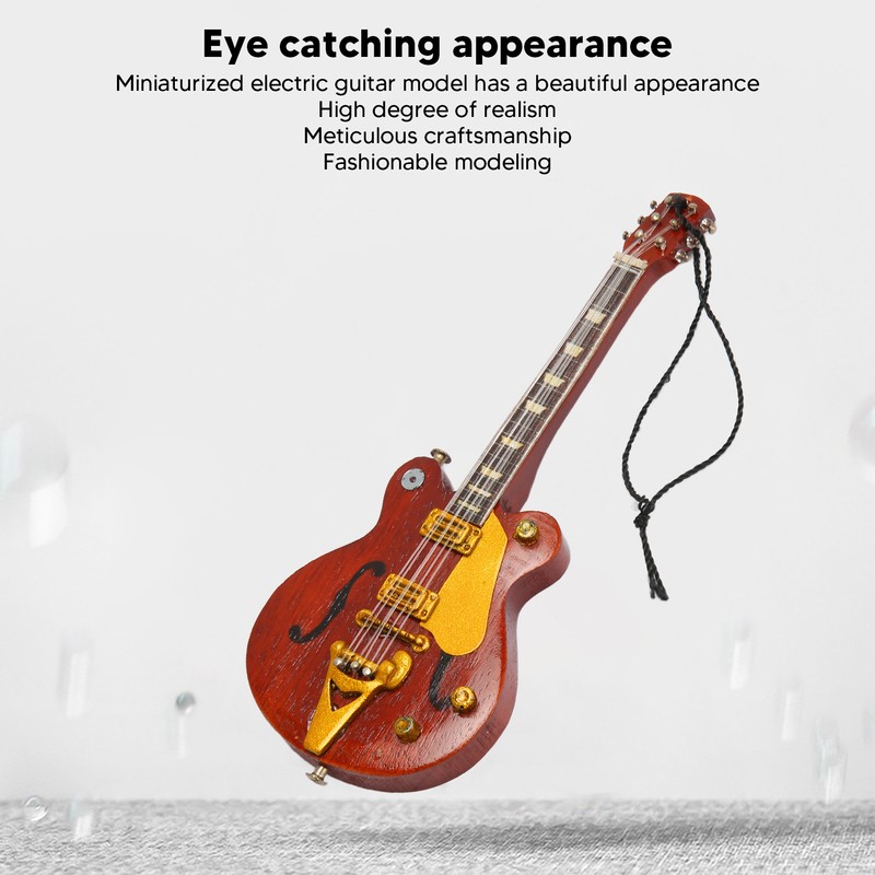 Miniature Electric Guitar Model Innovative Simulation Hand Crafted Wooden Guitar