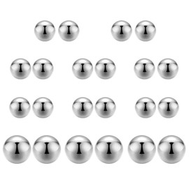 Tiszink Magnetic Earrings, Magnetic Ball Earrings, Fake Earrings, Magnetic Earrings, Non-Hole Earrings, Ear Cuffs, Binaural, Unisex, 11 Sets of 22 (5mm x 3 Sets and 3mm x 8 Sets), Magnet, No Gemstone