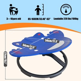 Yiuhhad Airplane Kids Sensory Swivel Chair, Autism Spinning Chair for Kids,New Aircraft Model Sensory Toy,Spin Sensory Toy,Training Body Coordination