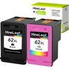 NineLeaf 2 Pack Remanufactured Ink Cartridge Replacement for HP 62XL