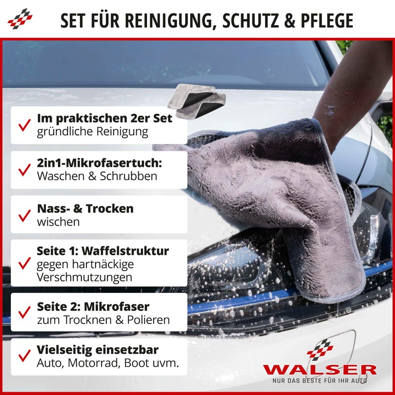 WALSER Microfibre Car Cloths, Premium Car Drying Cloth, Drying Cloth