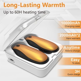 Hand Warmers Rechargeable 2 Pack, 14000mAh Electric Hand Warmers with Charging Case, Quick Charge Portable Heater,Gifts for Christmas, Winter, Outdoor, Camping, Hunting Accessories