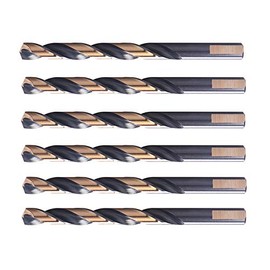 6PCS,7/16", Black and Gold, Twist Drill Bits