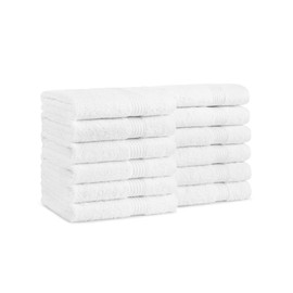 Arkwright 100% Cotton Luxury Wash Cloths - Pack of 12-600 GSM Soft & Absorbent, Quick-Drying, Perfect for Beach Houses, Hotels, and Rental Properties, Dove White