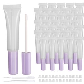 COSIDEA Paquete de 50 tubos vacíos de brillo de labios de 15 ml con varita de 0.5 onzas (0.5 onzas) para pintalabios, tubo vacío