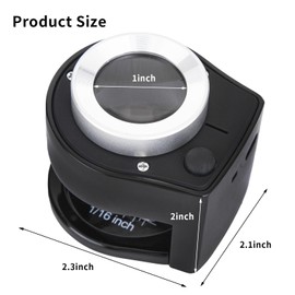 HunterBee 30X Metal Magnifier, Fabric Magnifying Glass, Linen Tester Loupe with 6 LED and UV Light, Metal Magnifying Glass with Scale for Sewing, Textile, Map Reading
