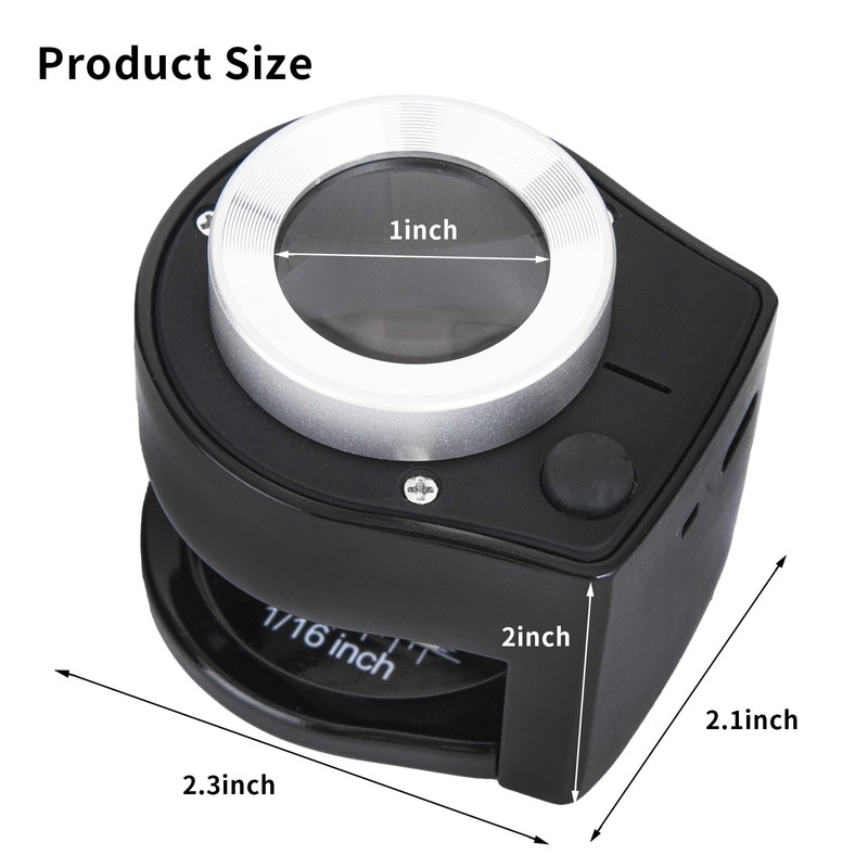 HunterBee 30X Metal Magnifier, Fabric Magnifying Glass, Linen Tester Loupe