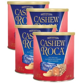 Almond Roca Pack of 4 Canisters - 10oz Individually Wrapped Chocolate Candy Cashew - The Original Buttercrunch Toffee with Cashews - Gluten Free, Kosher, Chocolate