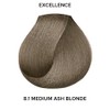 L'oreal Excellence Creme Permanent Hair Color, Medium Ash Blonde No.8.1,
