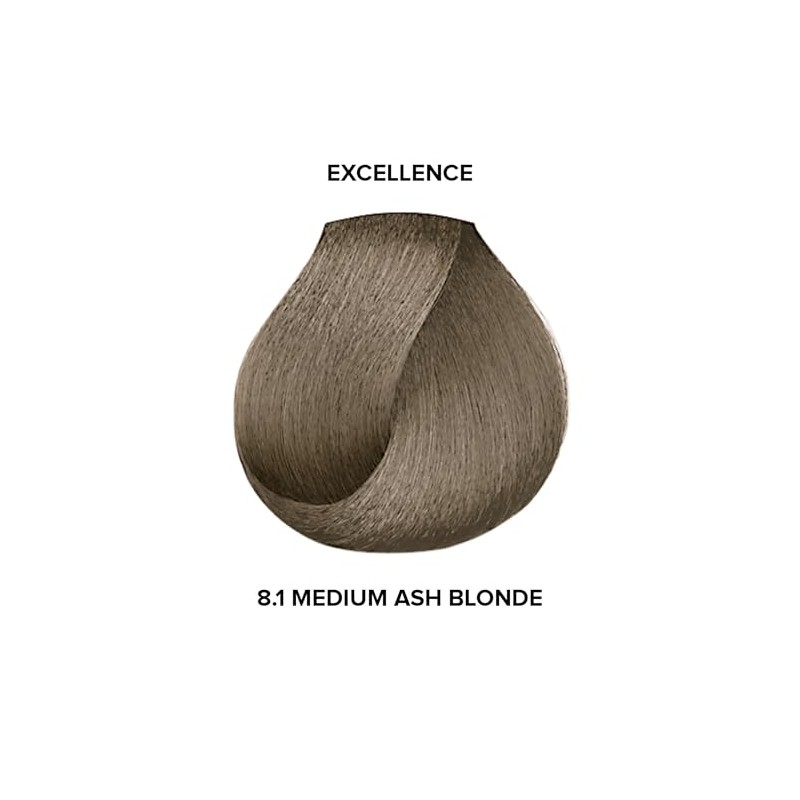 L'oreal Excellence Creme Permanent Hair Color, Medium Ash Blonde No.8.1,