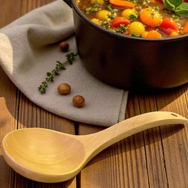 Maple Wood Kitchen Ladle Set – 2-Pack | 11-Inch & 9-Inch | Durable Wooden Spoons for Cooking & Serving