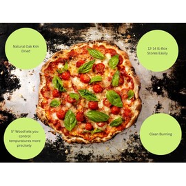 12-14 lbs Per Box Kiln Dried Mini-Oak Pizza Oven Wood 5 Inch Log Length - for Long Consistent Burns - Compatible with Gosney, Solo Stove or Any Other Brands Ovens - 12-14 lbs Per Box