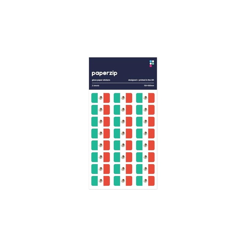 PAPERZIP - Mexico Flags (Bandera de México) – 48 Stickers