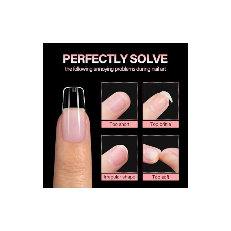 AILLSA Puntas de uñas cuadradas medianas - Puntas de uñas
