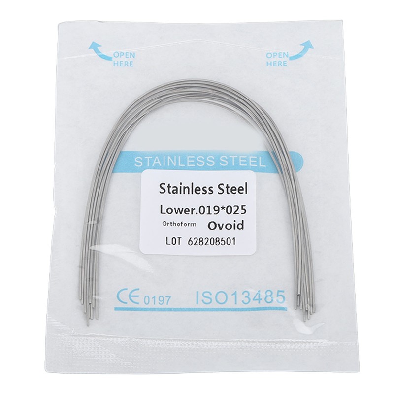 50pcs Stainless Steel Orthodontic Arch Wire Elastic Dental Orthodontic Rectangular