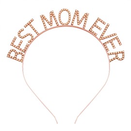 Mother's Day Gift Rhinestone BEST MOM EVER Headband Shiny Crystal BEST MOM EVER Letter Tiara Crown Hair Hoop for Mama Birthday Mother’s Day Holiday Party Decoration