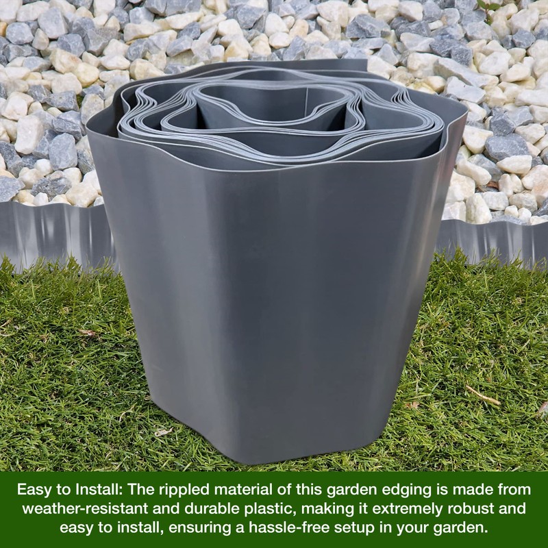 Enhance Your Garden Design with 9 Metres, Grey Flexible Plastic