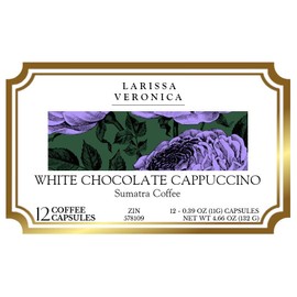 White Chocolate Cappuccino Sumatra Coffee (Single Serve K-Cup Pods) (Gourmet, Naturally Flavored, Whole Coffee Beans) (12 pods, ZIN: 578109) - 3 Pack