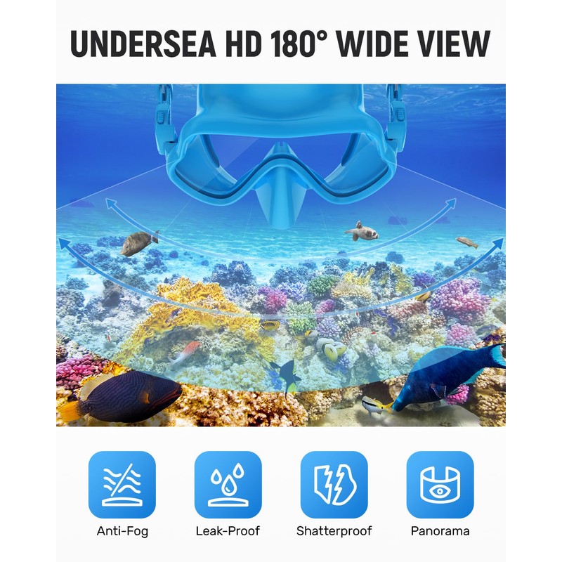 W WSTOO Full Silicone Swimming Goggles with Nose Cover,Panoramic View