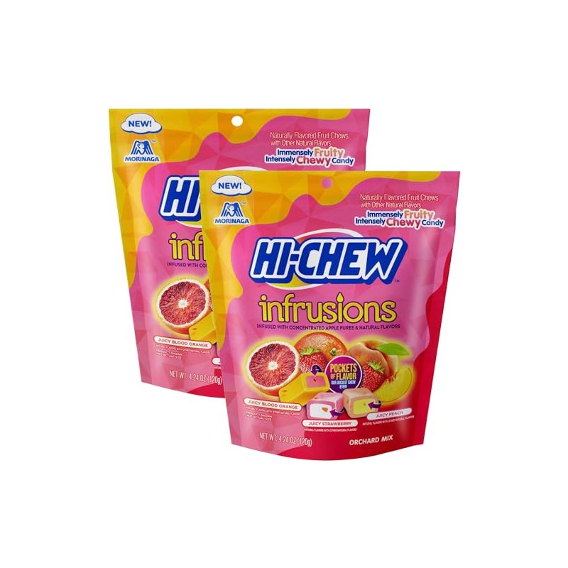 Hi-Chew-Infrusions Orchard Mix Fruit Chews, 4.24 Ounce (Pack of 2),
