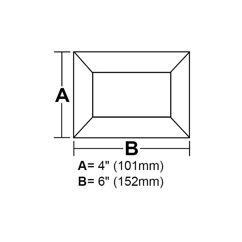 4" x 6" Beveled Glass Rectangle - 10 Pieces