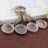YuanHolumid Silver Crystal Round Floating Glass Locket Memory Keyring Charm