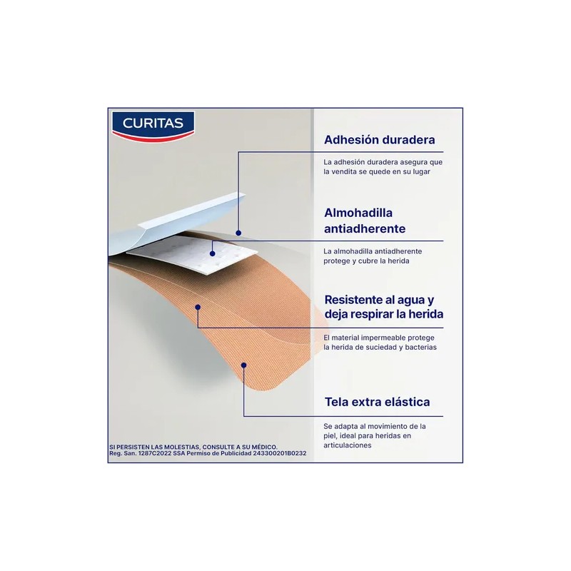 Curitas Venditas Adhesivas Flexible XL 10 piezas