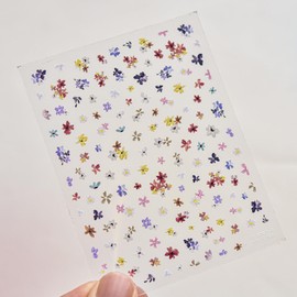 1 Sheet Flower Nail Decals Floral Nail Stickers 3D Retro Floral Design Nail Decals Colorful Gradient Flowers Nails Self-Adhesive Nail Art Supplies for Women Spring Manicure Nail Art Decor