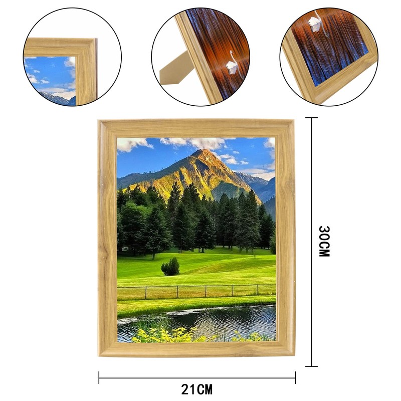 Wooden Photo Frame, A4 Size, Can Be Placed, Acrylic, High