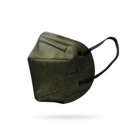 Kind Masks [17 Colour Options] Adult (Small) Cone-Shaped Face Masks, 4-Ply, Disposable Face Mask [Resealable Pack of 5PCS] (Small, Army Green)