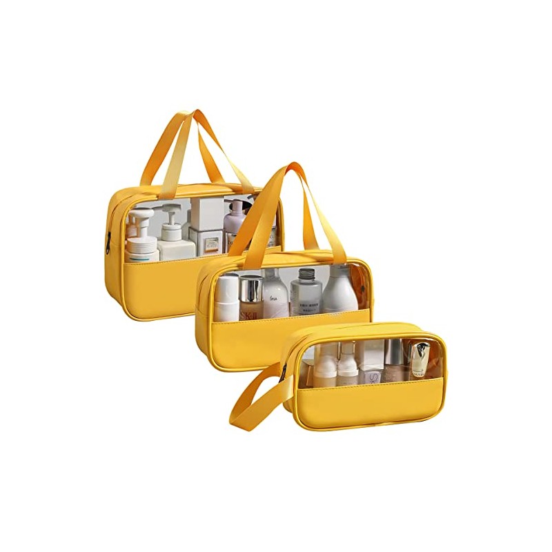 Clear Toiletry Bag 3 pcs, Waterproof Wash Bags Set in