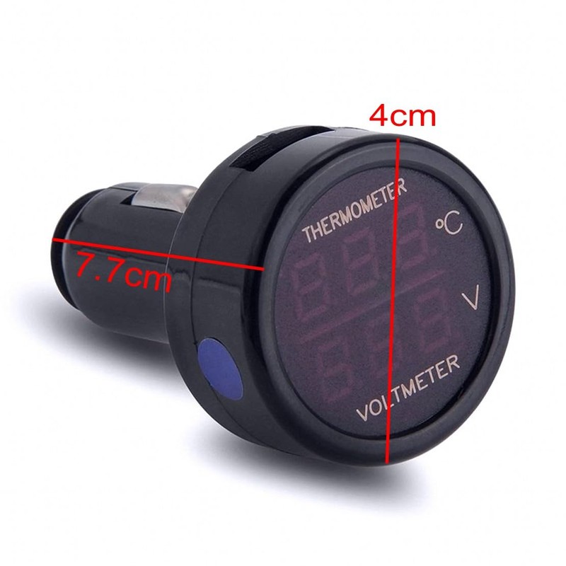JZK 2 in 1 car Truck Bus Voltmeter & Thermometer