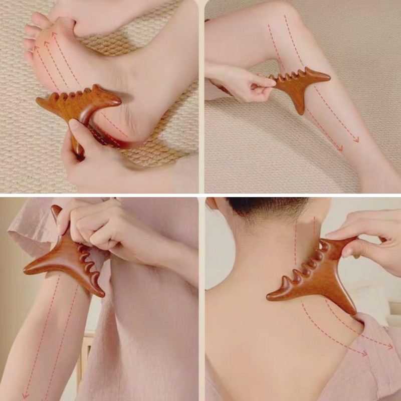 KINTEGOOD Wooden Foot Reflexology Massager Acupressure Gua Sha Tool